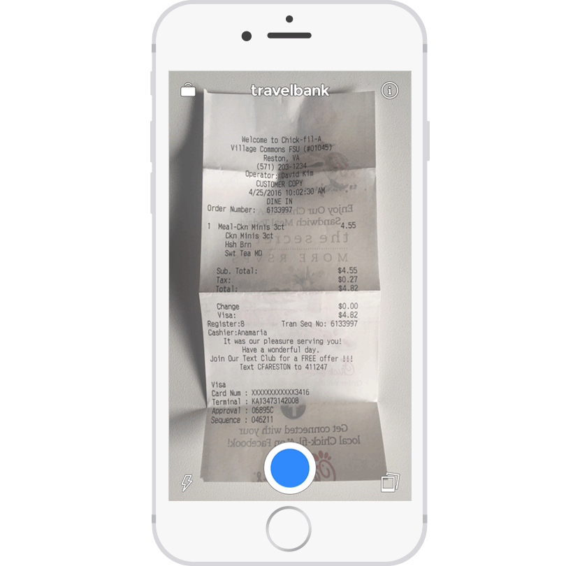 a cell phone with a receipt on the screen.