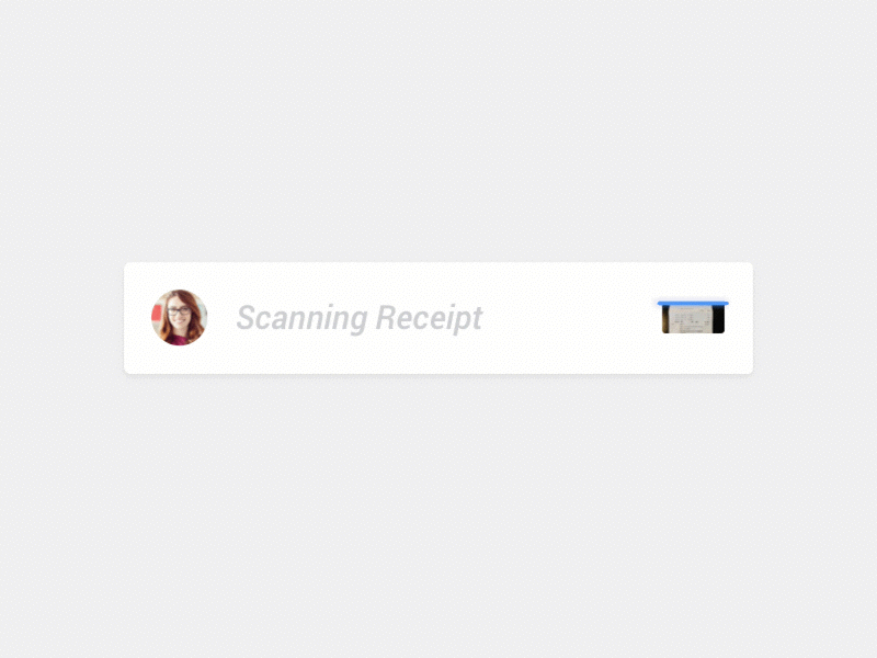 Scanning animation visually communicates when receipts are getting scanned and processed