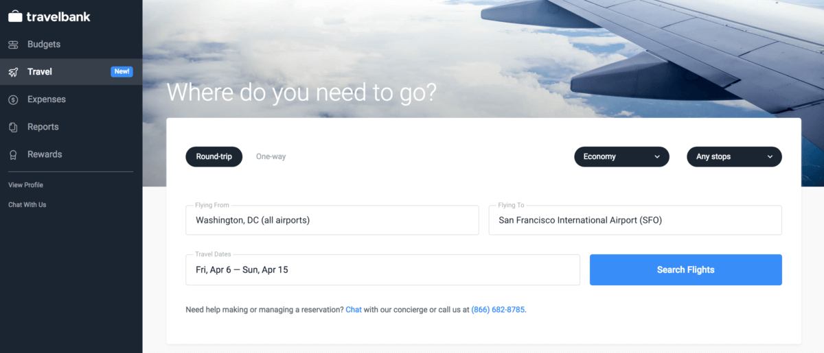 Desktop bookings page with trip details filled into search