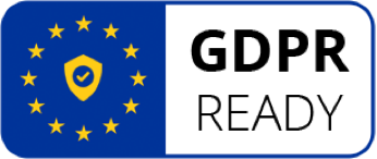 a blue and white sign with the words gdrr ready.