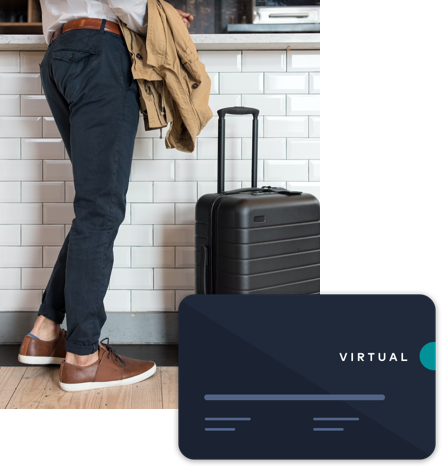 person checking out with virtual card