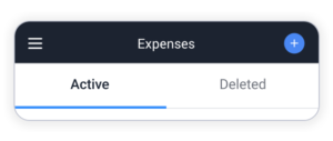 mobile view of deleting expenses tab