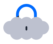 a cloud with a lock on top of it.