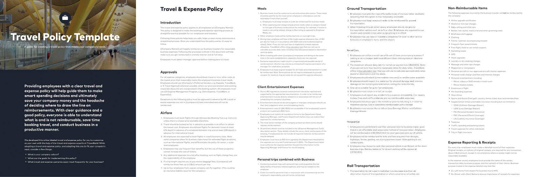 Business Travel Expense Report Template - TravelBank