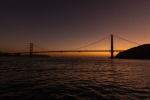 A bridge over a body of water.