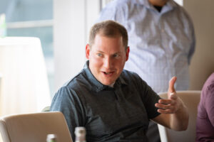 A man giving a thumbs up.