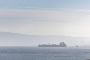 A boat is in the water.