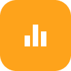 An orange square with a bar graph icon.