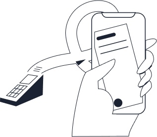 A hand holding a phone and a paper, representing corporate travel management.