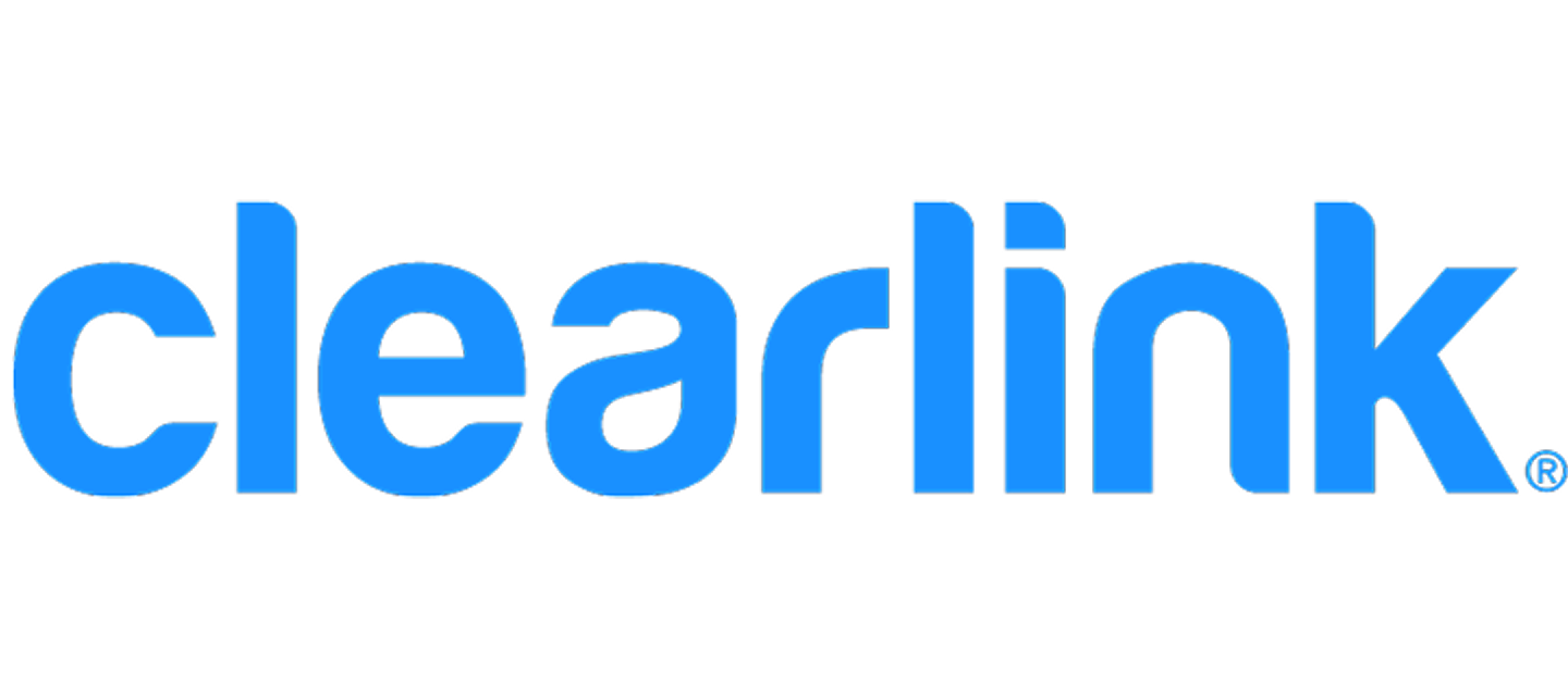 Clearlink logo featuring the company name in bold, lowercase blue letters on a transparent background.
