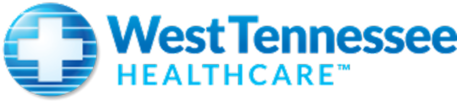 West Tennessee Healthcare logo features a blue circle with a white medical cross and the words "West Tennessee Healthcare" in blue text.